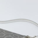 Salvatore Ferragamo Hand Pouch Leather PVC Silver Auth BA9978V-8