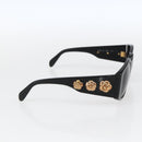 CHANEL Camelia Sunglasses plastic Black CC Auth BA9982-4