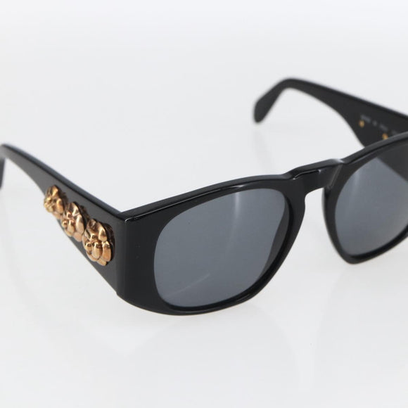 CHANEL Camelia Sunglasses plastic Black CC Auth BA9982