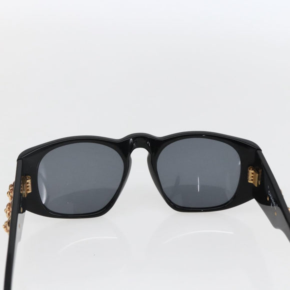 CHANEL Camelia Sunglasses plastic Black CC Auth BA9982
