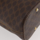 CELINE Macadam Canvas Shoulder Bag PVC Leather Brown Gold Auth BAZ004A-10
