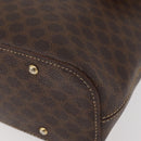 CELINE Macadam Canvas Shoulder Bag PVC Leather Brown Gold Auth BAZ004A-11