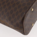 CELINE Macadam Canvas Shoulder Bag PVC Leather Brown Gold Auth BAZ004A-12