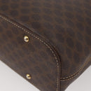 CELINE Macadam Canvas Shoulder Bag PVC Leather Brown Gold Auth BAZ004A-13