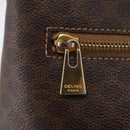 CELINE Macadam Canvas Shoulder Bag PVC Leather Brown Gold Auth BAZ004A-14
