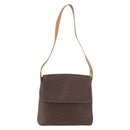 CELINE Macadam Canvas Shoulder Bag PVC Leather Brown Gold Auth BAZ004A-2
