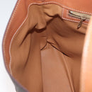 CELINE Macadam Canvas Shoulder Bag PVC Leather Brown Gold Auth BAZ004A-20