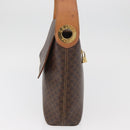 CELINE Macadam Canvas Shoulder Bag PVC Leather Brown Gold Auth BAZ004A-4