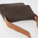 CELINE Macadam Canvas Shoulder Bag PVC Leather Brown Gold Auth BAZ004A-6