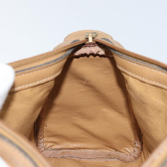 GUCCI Micro GG Supreme Hand Bag PVC Beige Gold Auth BAZ005A