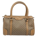 GUCCI Micro GG Supreme Hand Bag PVC Beige Gold Auth BAZ005A-2