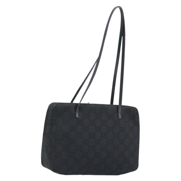 GUCCI GG Canvas Hand Bag Black Silver 000 0815 Auth BAZ008A