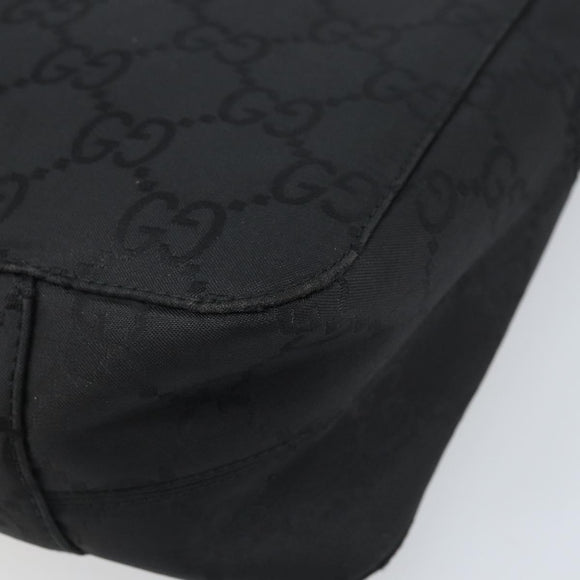 GUCCI GG Canvas Hand Bag Black Silver 000 0815 Auth BAZ008A