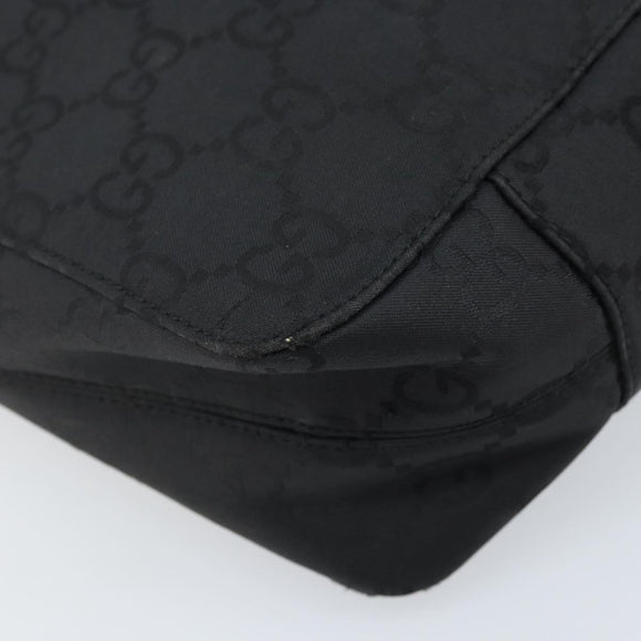 GUCCI GG Canvas Hand Bag Black Silver 000 0815 Auth BAZ008A