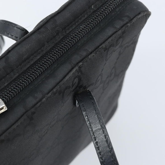 GUCCI GG Canvas Hand Bag Black Silver 000 0815 Auth BAZ008A