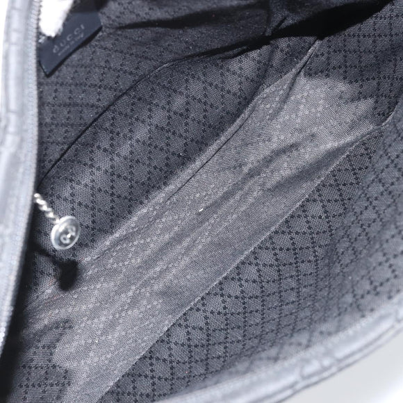 GUCCI GG Canvas Hand Bag Black Silver 000 0815 Auth BAZ008A