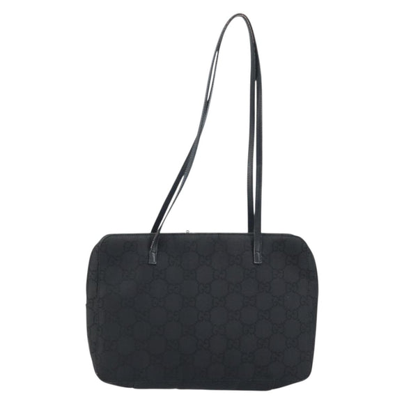 GUCCI GG Canvas Hand Bag Black Silver 000 0815 Auth BAZ008A