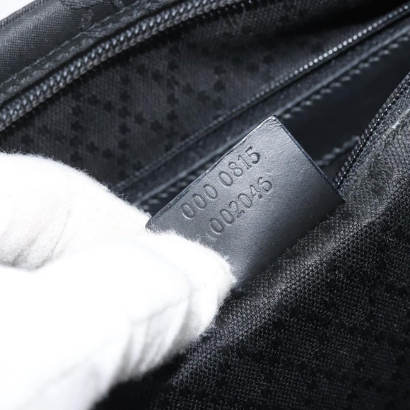 GUCCI GG Canvas Hand Bag Black Silver 000 0815 Auth BAZ008A