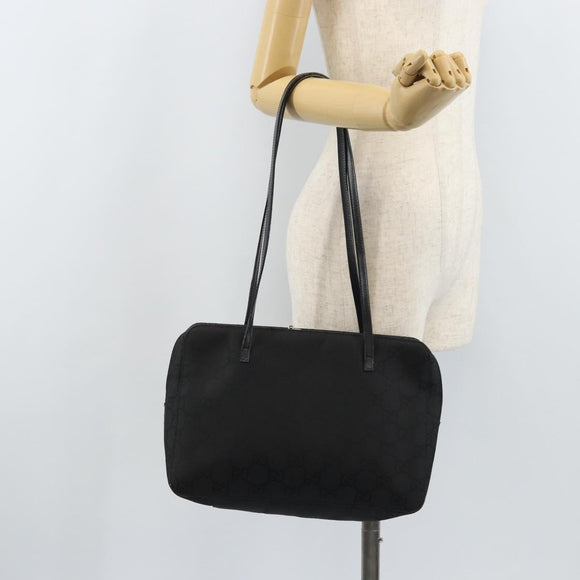 GUCCI GG Canvas Hand Bag Black Silver 000 0815 Auth BAZ008A
