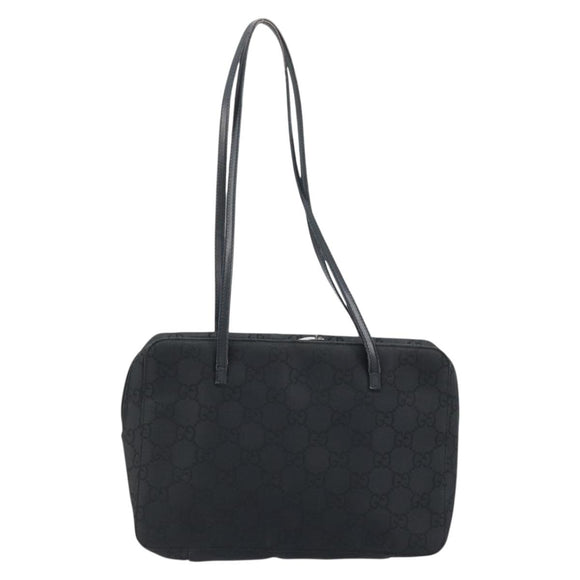 GUCCI GG Canvas Hand Bag Black Silver 000 0815 Auth BAZ008A