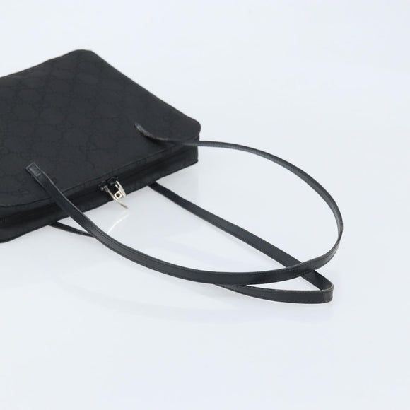 GUCCI GG Canvas Hand Bag Black Silver 000 0815 Auth BAZ008A