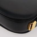 GUCCI Hand Bag Leather Black Gold Auth BAZ009-16