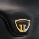 GUCCI Hand Bag Leather Black Gold Auth BAZ009-17
