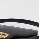 GUCCI Hand Bag Leather Black Gold Auth BAZ009-8