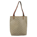 GUCCI GG Supreme Web Sherry Line Tote Bag PVC Beige 39 02 003 Auth BAZ015-2