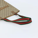 GUCCI GG Supreme Web Sherry Line Tote Bag PVC Beige 39 02 003 Auth BAZ015-7