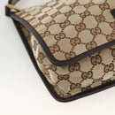 GUCCI GG Canvas Shoulder Bag Beige Gold 91762 Auth BAZ020-14