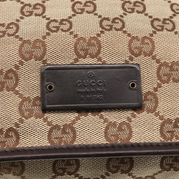 GUCCI GG Canvas Shoulder Bag Beige Gold 91762 Auth BAZ020