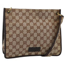 GUCCI GG Canvas Shoulder Bag Beige Gold 91762 Auth BAZ020-1