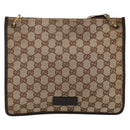 GUCCI GG Canvas Shoulder Bag Beige Gold 91762 Auth BAZ020-13