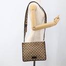 GUCCI GG Canvas Shoulder Bag Beige Gold 91762 Auth BAZ020-22