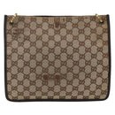 GUCCI GG Canvas Shoulder Bag Beige Gold 91762 Auth BAZ020-2