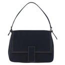 FENDI Mamma Baguette Hand Bag Canvas Navy Silver Auth BAZ024-13
