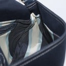 FENDI Mamma Baguette Hand Bag Canvas Navy Silver Auth BAZ024-21
