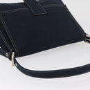 FENDI Mamma Baguette Hand Bag Canvas Navy Silver Auth BAZ024-6