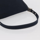 FENDI Mamma Baguette Hand Bag Canvas Navy Silver Auth BAZ024-7