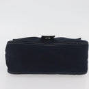 FENDI Mamma Baguette Hand Bag Canvas Navy Silver Auth BAZ024-5