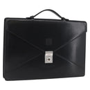 LOEWE Business Bag Leather Black Silver Auth BAZ025-1