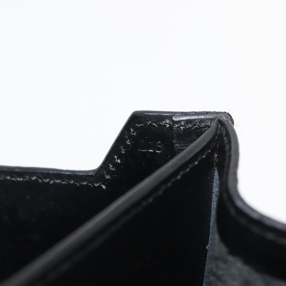 LOEWE Business Bag Leather Black Silver Auth BAZ025