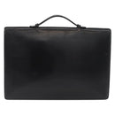 LOEWE Business Bag Leather Black Silver Auth BAZ025-2