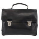 PRADA Business Bag Leather Black Silver Auth BAZ026-13