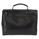 PRADA Business Bag Leather Black Silver Auth BAZ026-2