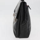 PRADA Business Bag Leather Black Silver Auth BAZ026-3
