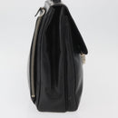 PRADA Business Bag Leather Black Silver Auth BAZ026-4
