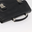 PRADA Business Bag Leather Black Silver Auth BAZ026-6