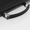 PRADA Business Bag Leather Black Silver Auth BAZ026-7